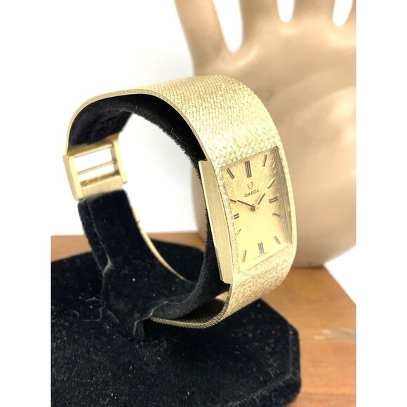 Omega Men's Watch Vintage 1976 14k Yellow Gold 625 Swiss Manual Wind DD6751 Mesh - Picture 16 of 16